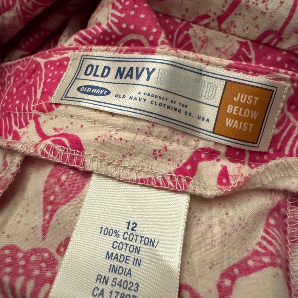 Old Navy Pink and Brown Floral A-Line Skirt - Picture 3 of 3
